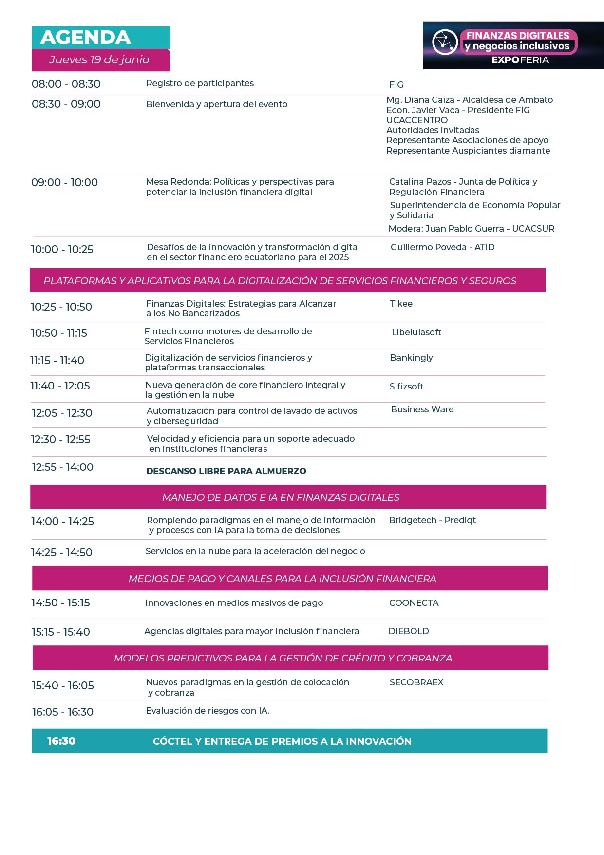 agenda 19 de junio